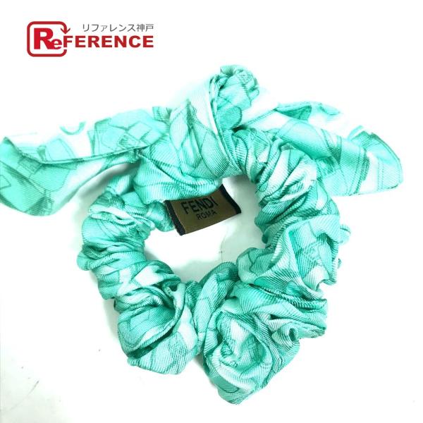 未使用 FENDI フェンディ リボン りぼん ヘアアクセサリー ヘアゴム うさぎ シュシュ グリー...