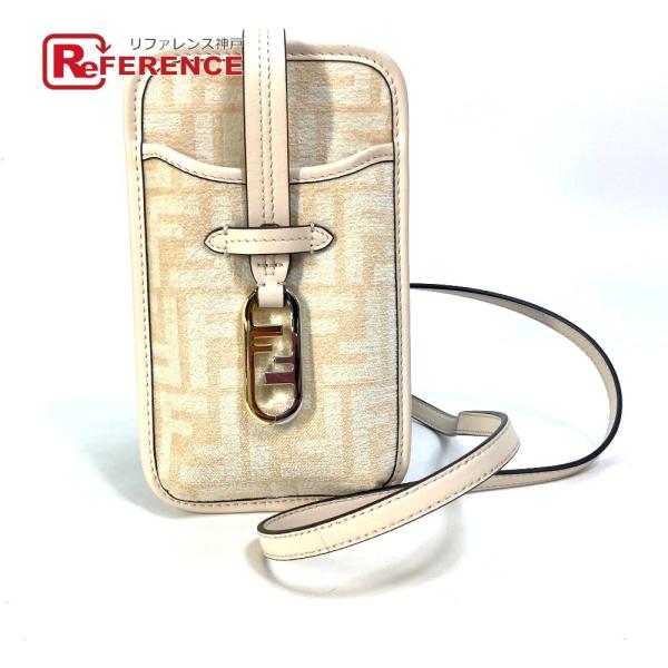 美品 FENDI フェンディ 7AS131 ズッカ ロゴ フォンポーチ スマホポーチ オーロック シ...
