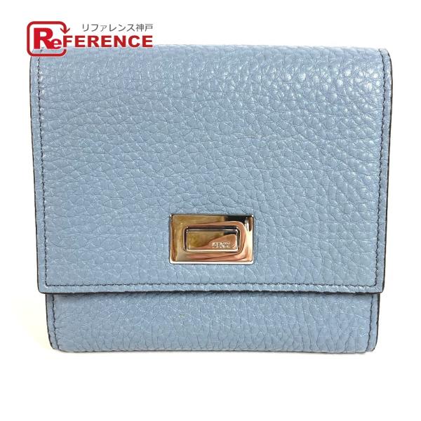 新品同様 FENDI フェンディ 8M0438 ピーカブー ロゴ コンパクトウォレット 財布 2つ折...