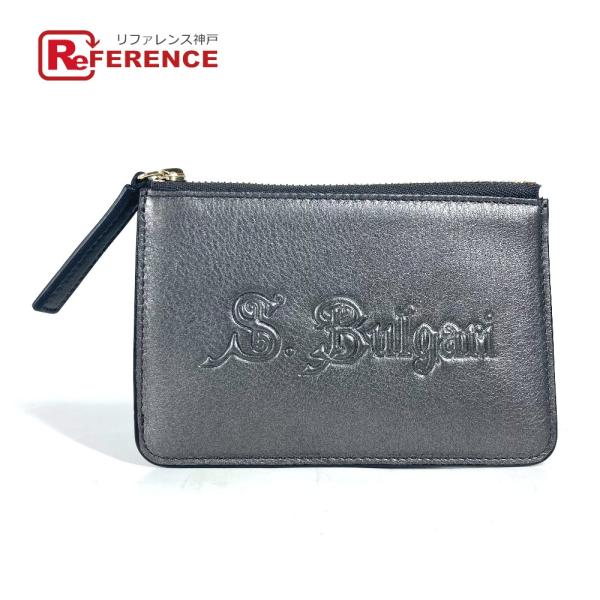 新品同様 BVLGARI ブルガリ S.bvlgari ロゴ 財布 小銭入れ キーリング付き コイン...