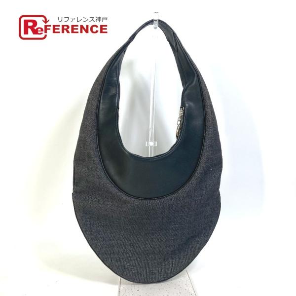 BVLGARI ブルガリ 肩掛け デニム ロゴマニア アスコット カバン ショルダーバッグ キャンバ...