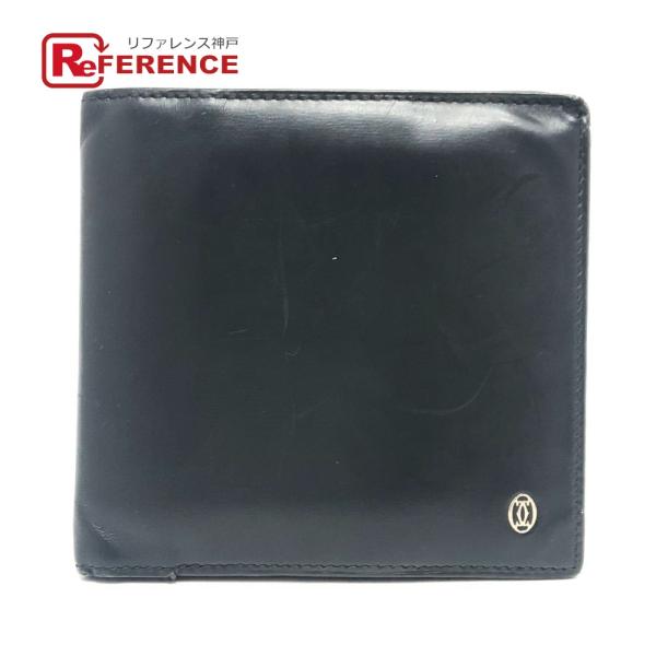 CARTIER カルティエ ロゴ 折り財布 財布 二つ折り財布 2つ折り財布 ブラック メンズ【中古...