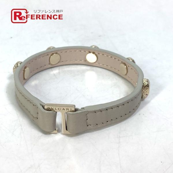 BVLGARI ブルガリ セルペンティフォーエバー アクセサリー ブレスレット レザー ベージュ レ...