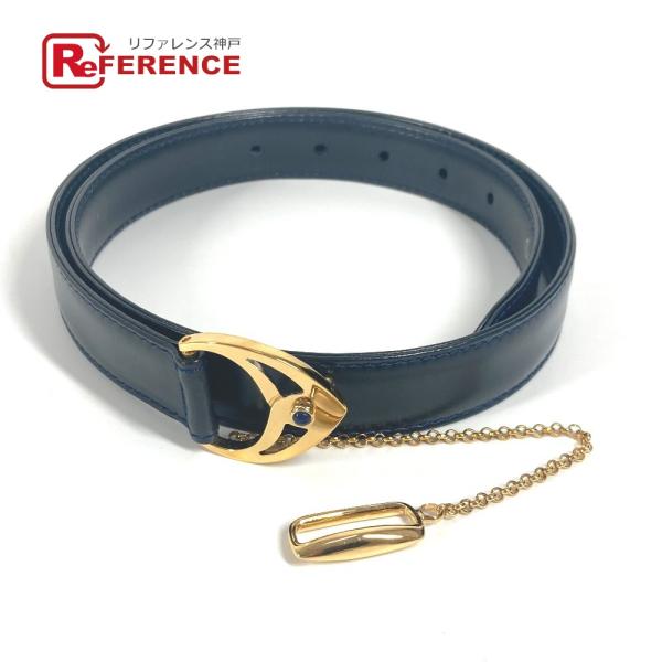 CARTIER カルティエ サファイアライン アクセサリー ベルト ダークネイビー系 レディース【中...