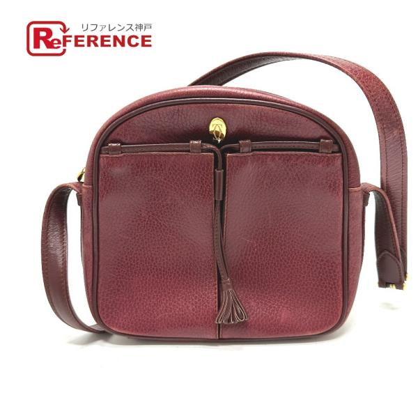 CARTIER カルティエ マストライン カバン ショルダーバッグ レザー ワインレッド レディース...