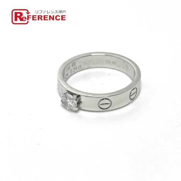 CARTIER カルティエ ミニラブリング ソリテール 1P ダイヤ リング・指輪 K18WG ホワ...