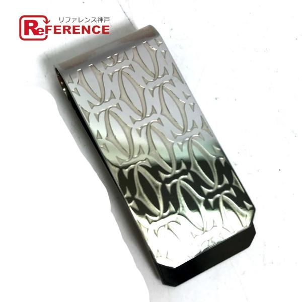美品 CARTIER カルティエ 2C 財布 ロゴ マネークリップ シルバー メンズ【中古】