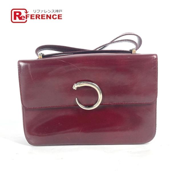 CARTIER カルティエ パンテール 斜め掛け カバン ショルダーバッグ レッド レディース【中古...
