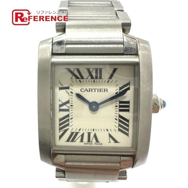 CARTIER カルティエ W51008Q3 タンクフランセーズSM クォーツ 腕時計 シルバー レ...