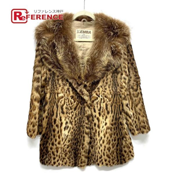 EMBA エンバ ハーフコート レオパードキャット ファーコート アウター ファー レディース ゴー...