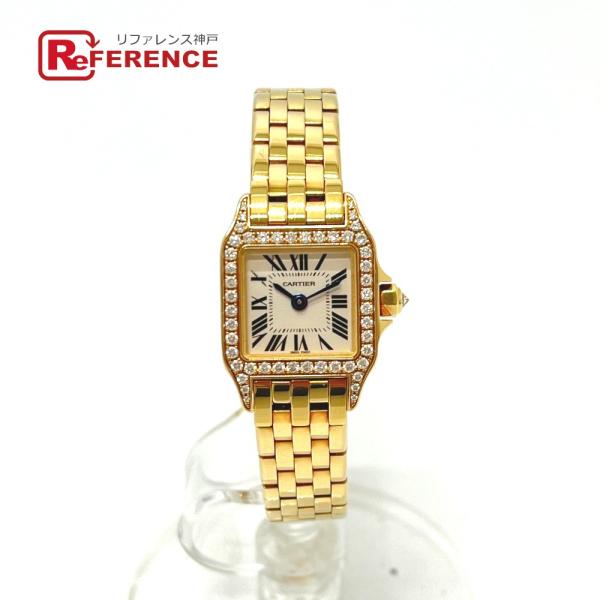 CARTIER カルティエ WF9006Y7 ミニサントス ドゥモアゼル ダイヤベゼル クォーツ 腕...