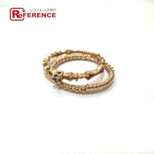 jewelry ジュエリー K10PG デザイン アクセサリー ダイヤ 2連 リング・指輪 ゴールド...