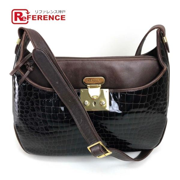 BALLY バリー ワンショルダー カバン バッグ 斜め掛け 肩掛け クロコ型押し ショルダーバッグ...