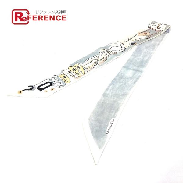 Dior ディオール イニシャル ロゴ Q ミッツア バンドースカーフ スカーフ シルク ホワイト ...