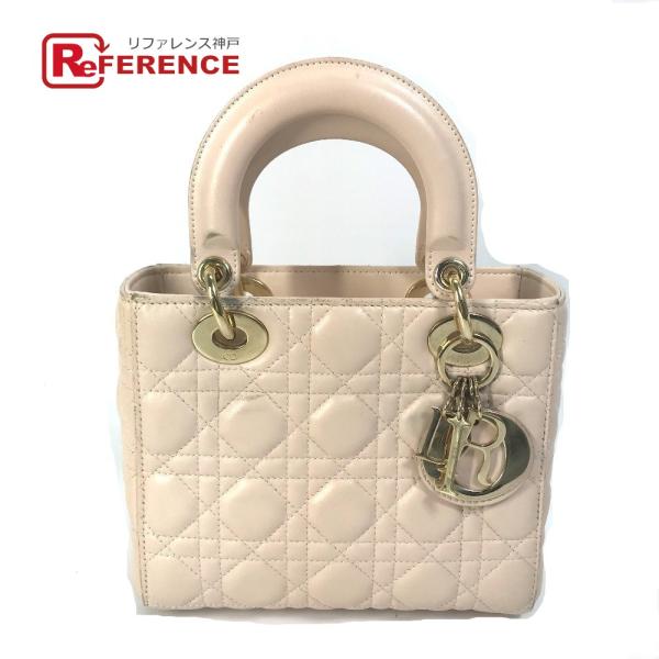 Dior ディオール レディディオール ミニ 2WAY ハンドバッグ ピンクベージュ ベージュ レデ...