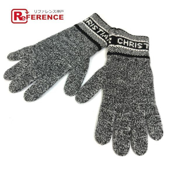 Dior ディオール 25DWI754I177 ロゴ 手袋 グローブ ウール/カシミヤ ブラック レ...