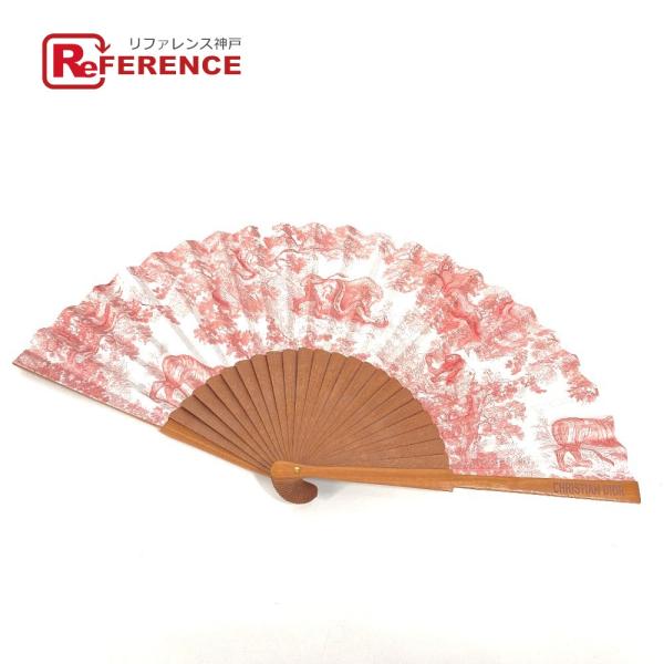 新品同様 Dior ディオール トワルドゥジュイ 扇子 雑貨 オレンジ レディース【中古】