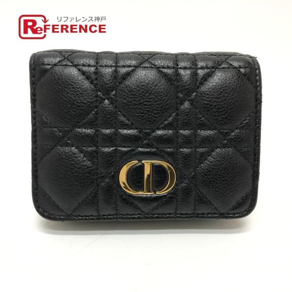 新品同様 Dior ディオール S5032UWHC CD モンテーニュ カナージュ 2つ折り財布 ブ...