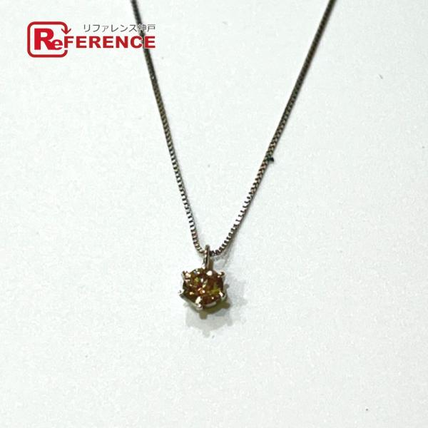 jewelry ジュエリー K18WG D0.20ct 1Pダイヤ K18 ダイヤ ネックレス シル...