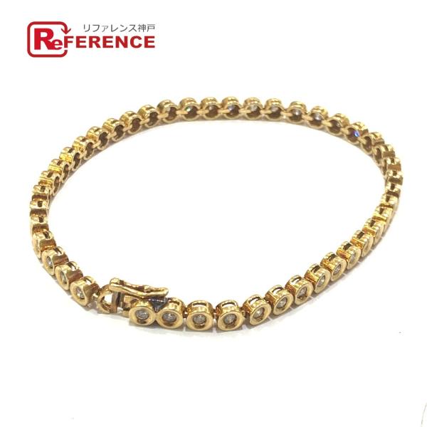jewelry ジュエリー K18 D1.50ct ダイヤ アクセサリー テニス ブレスレット ゴー...