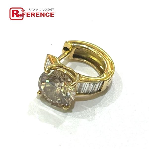 jewelry ジュエリー D1.617ct D0.11ct ブラウンダイヤ 片耳 ピアス ゴールド...