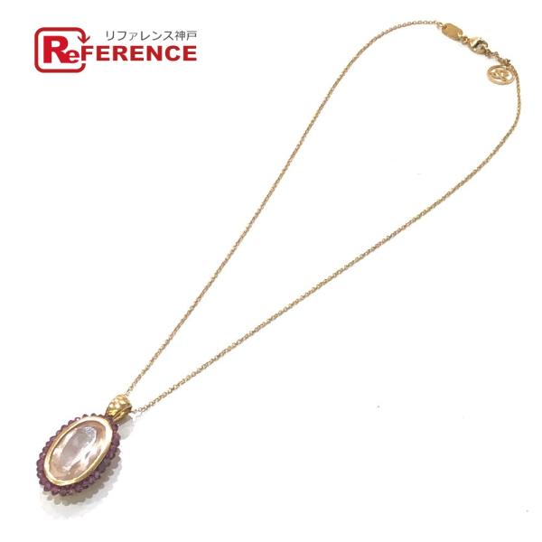 jewelry ジュエリー K18PG ビジュー アメジスト チェーン ネックレス ピンクゴールド ...