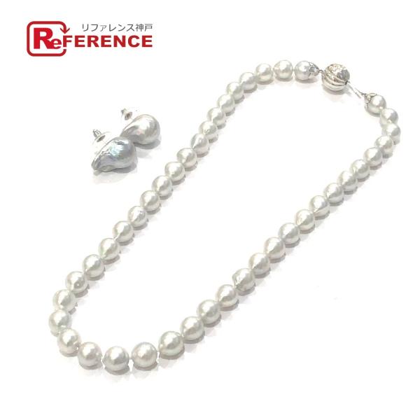 jewelry ジュエリー K18金具 バロックパール 9ｍｍ〜9.5mm ネックレス SV925金...