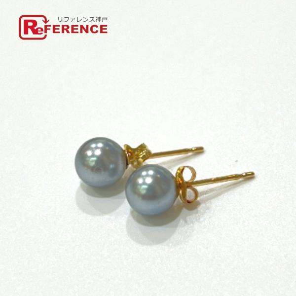 jewelry ジュエリー K18金具 ブラックパール 6mm K18 パール アクセサリー ピアス...