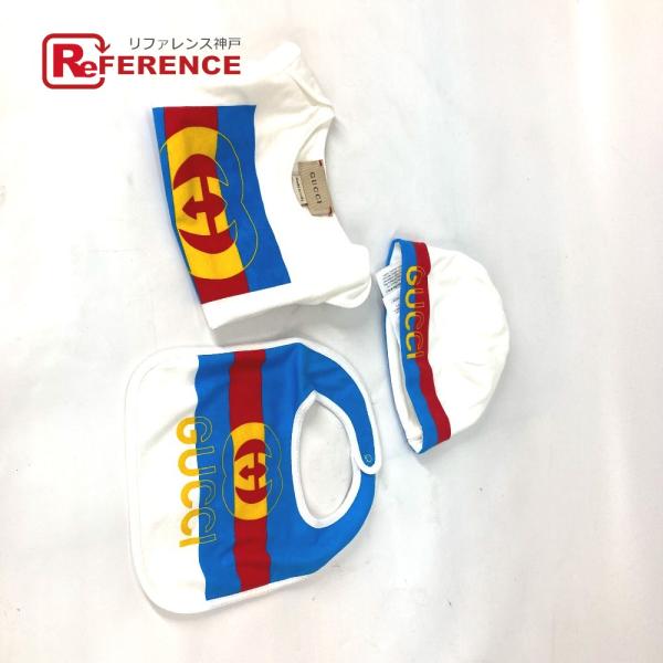 未使用 GUCCI グッチ 516326 ベビー 3ピース ギフトセット ロンパース&amp;ニット帽&amp;スタ...