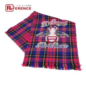 GUCCI（グッチ） マフラー チェック レッド ブラック 赤 GG デカGG