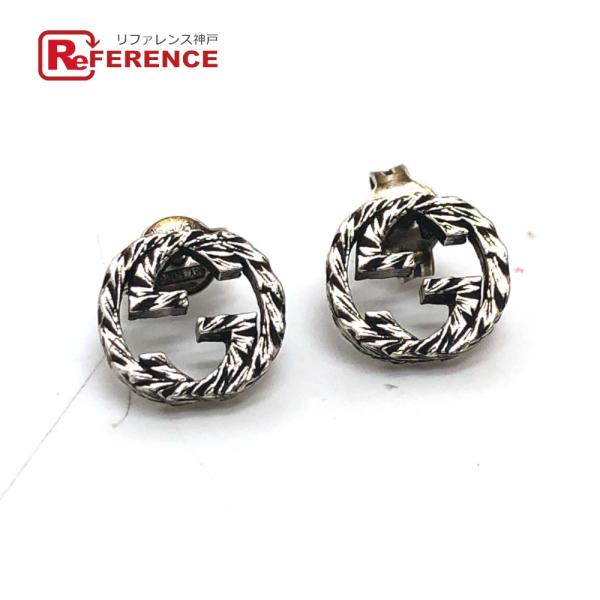 GUCCI グッチ インターロッキングG アラベスク ピアス 小物 アクセサリー ピアス シルバー ...