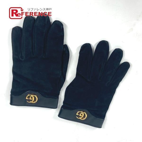 美品 GUCCI グッチ インターロッキングG グローブ アクセサリー GG 手袋 ブラック レディ...
