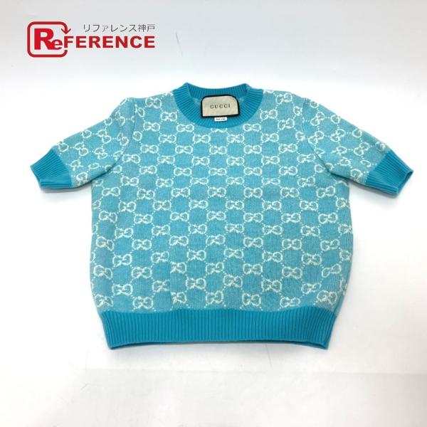 GUCCI グッチ 629456 GGジャガード 半袖 ニット トップス  コットン半袖 20AW ...