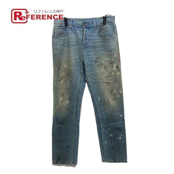 GUCCI グッチ 375819 ペイント クラッシュ デニム パンツ アパレル パンツ ブルー メ...