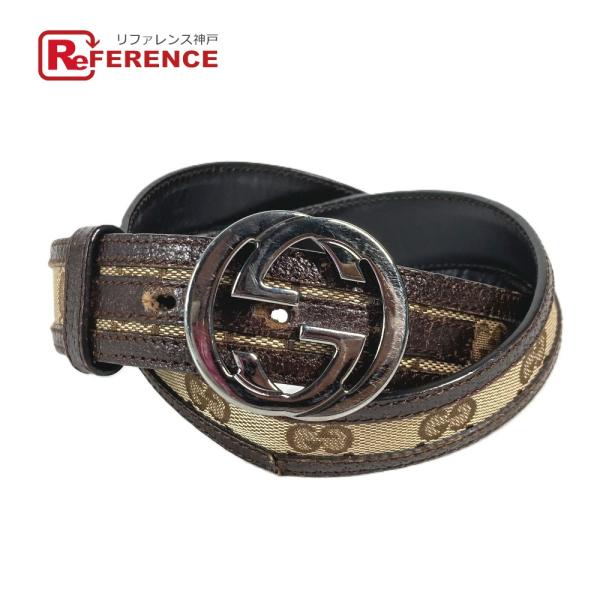 GUCCI グッチ 114874 GG バックルベルト ベルト ベージュ ユニセックス【中古】