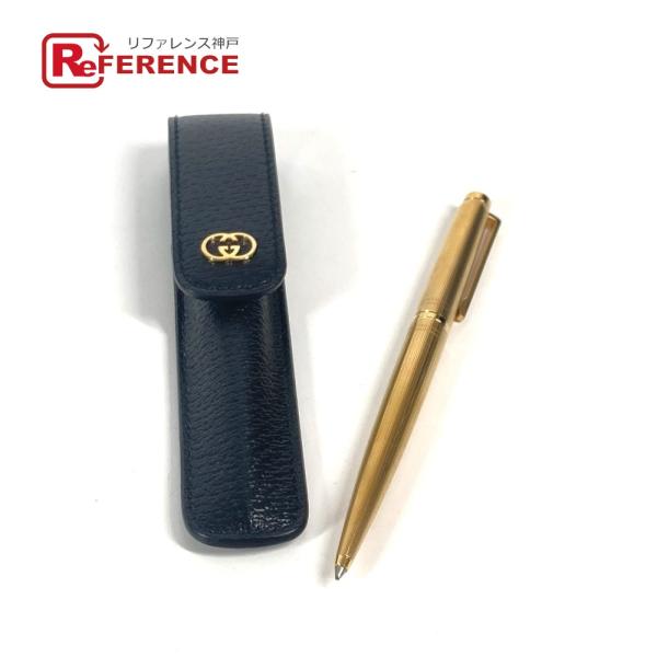 美品 GUCCI グッチ 662762 インターロッキングG ケース付き ペンケース ステーショナリ...