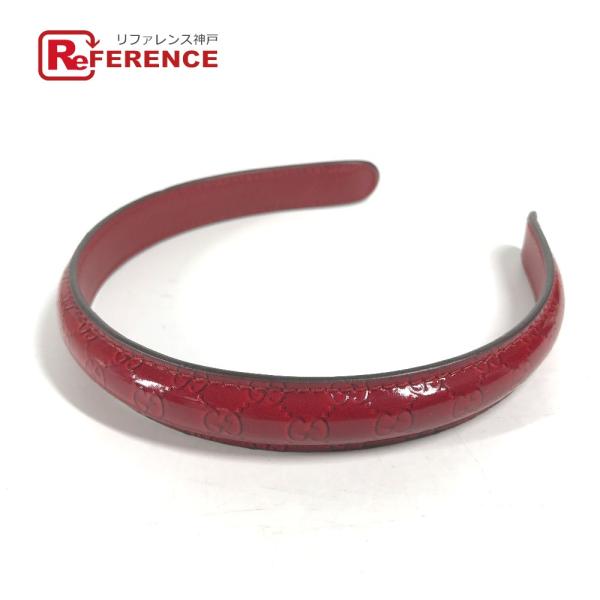 美品 GUCCI グッチ GG ヘアアクセサリー ヘッドバンド カチューシャ レッド レディース【中...