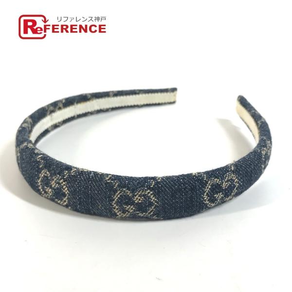 GUCCI グッチ 652835 GGジャガード エコウォッシュドデニム ヘアバンド ヘッドバンド ...
