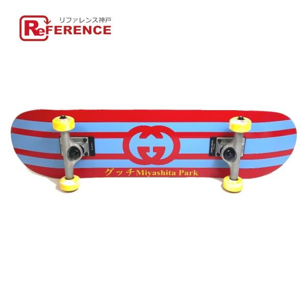 GUCCI グッチ ミヤシタパーク限定 限定100台 スケートボード ウッド ライトブルー×レッド ...