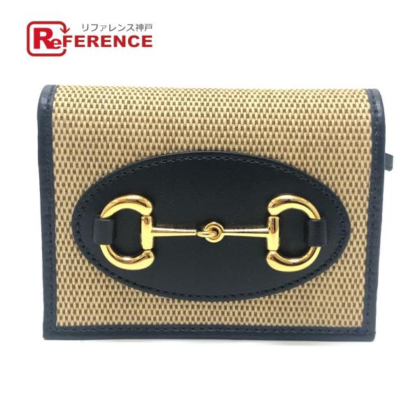 未使用 GUCCI グッチ 621887 ホースビット コンパクトウォレット 小物 2つ折り財布 B...