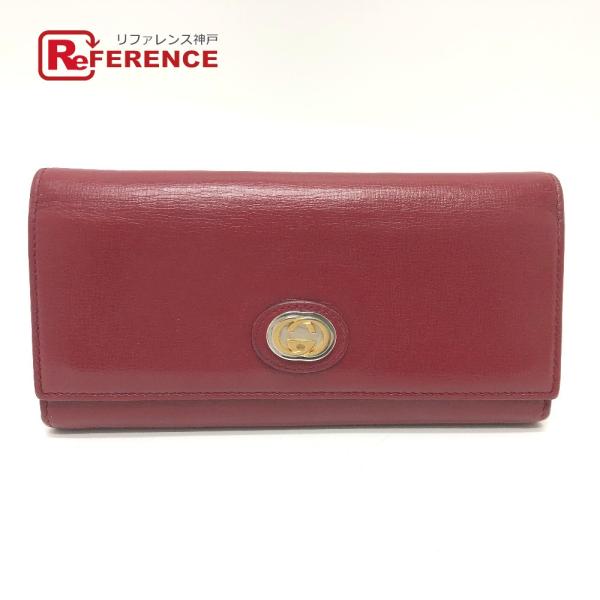 GUCCI グッチ 598531 マリーナ インターロッキングG  長財布 2つ折り財布 レッド レ...