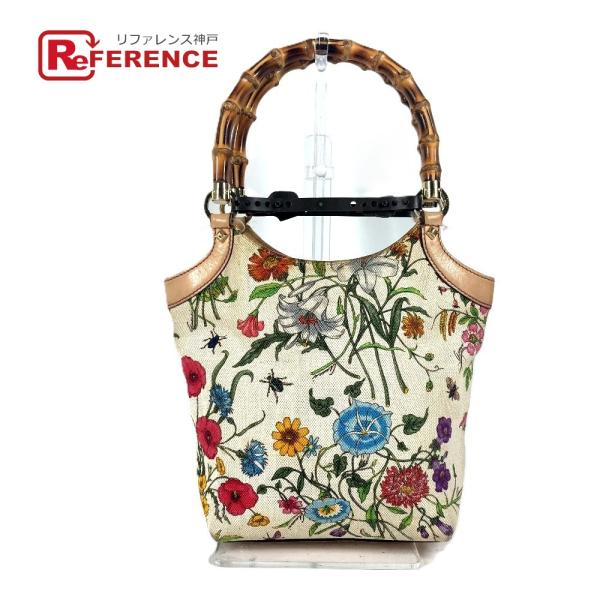 GUCCI グッチ 140203 フローラ バンブー 花柄 フラワー カバン トートバッグ ハンドバ...