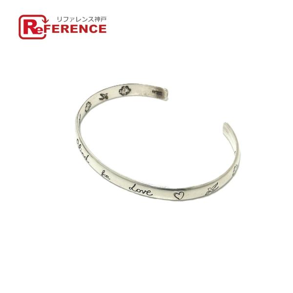 美品 GUCCI グッチ 454287 ブラインドフォーラブ アクセサリー バングル シルバー レデ...