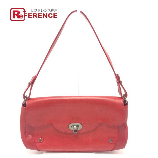 Chloe クロエ ターンロック カバン 肩掛け バッグ ショルダーバッグ レッド レディース【中古...