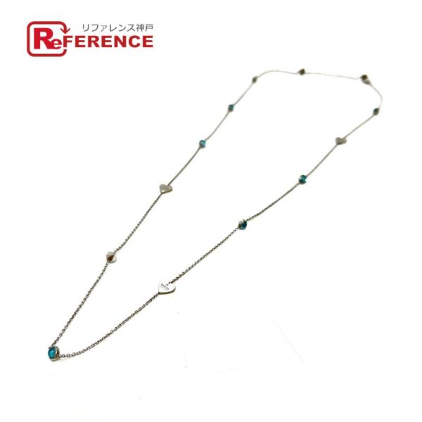 GUCCI グッチ ブルートパーズ ハート チェーン ロング ネックレス シルバー レディース【中古...