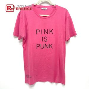 VALENTINO ヴァレンチノ 18SS PINK IS PUNK TEE ダメージ加工 プリント 半袖Tシャツ トップス ピンク