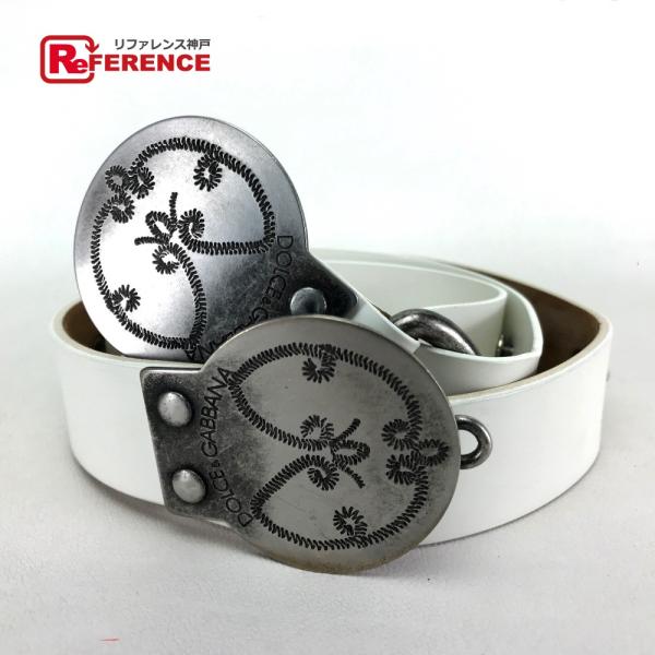 DOLCE&amp;GABBANA ドルチェアンドガッバーナ  レディースベルト ベルト レザー ホワイト系...