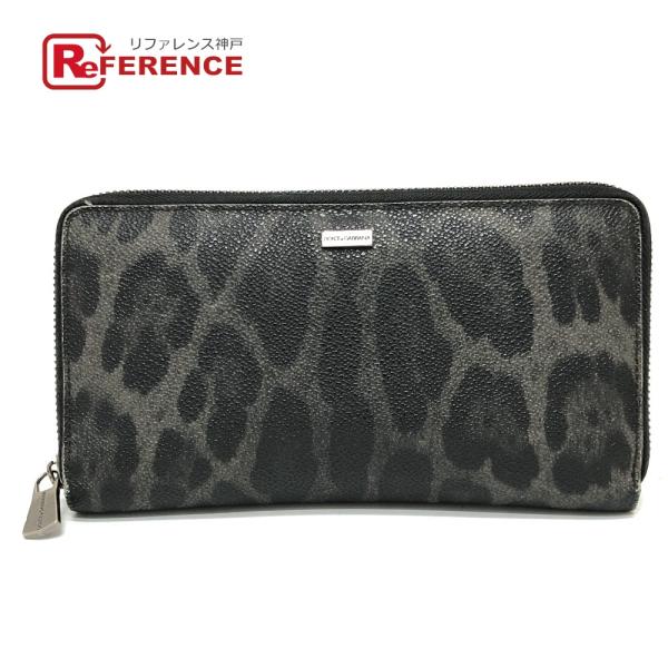DOLCE&amp;GABBANA ドルチェアンドガッバーナ レオパード ラウンド 長財布 財布 ウォレット...