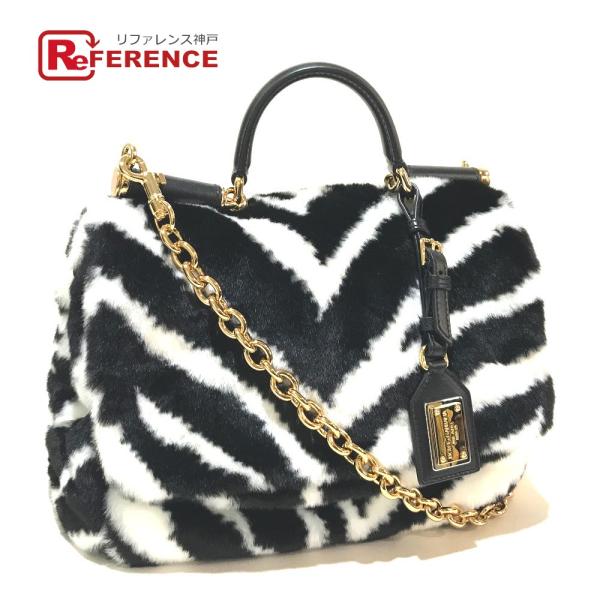 未使用 DOLCE&amp;GABBANA ドルチェアンドガッバーナ ゼブラ ショルダーバッグ ハンドバッグ...