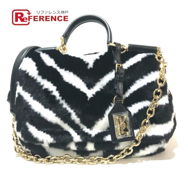 DOLCE&amp;GABBANA ドルチェアンドガッバーナ シシリー ショルダーバッグ ハンドバッグ チャ...